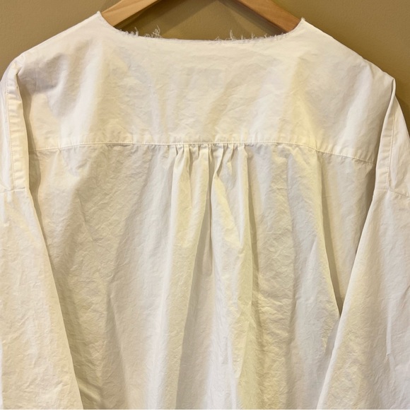 MNC Atelier Cotton Tunic Distressed Collar and Hem Couture Lagenlook Size Medium - Picture 5 of 14